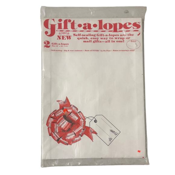 Vintage 1985 Christmas Tyvek Mailing Envelopes 6 Self Sealing New Old Stock - Picture 4 of 5